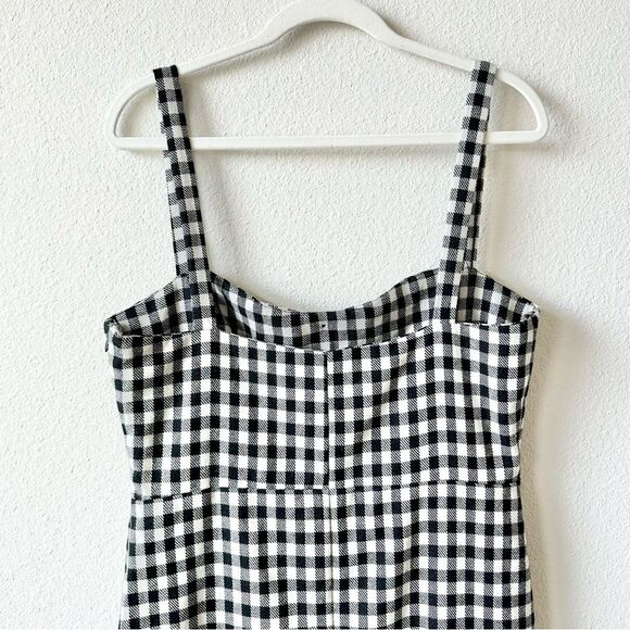Rita Row Emma Fitted Gingham Dress in Black White Size Medium - Picture 7 of 10